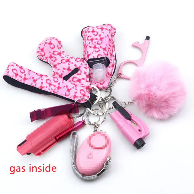 11pcs Self-Defense Keychain Set Multi-Function Keyring