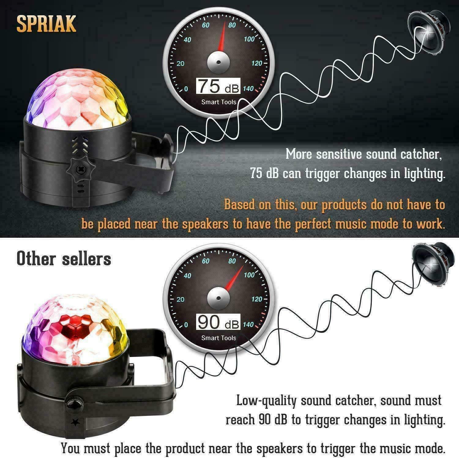 Lumières de fête disco stroboscopiques LED DJ Ball Ampoule activée par le son Lampe de danse Décoration