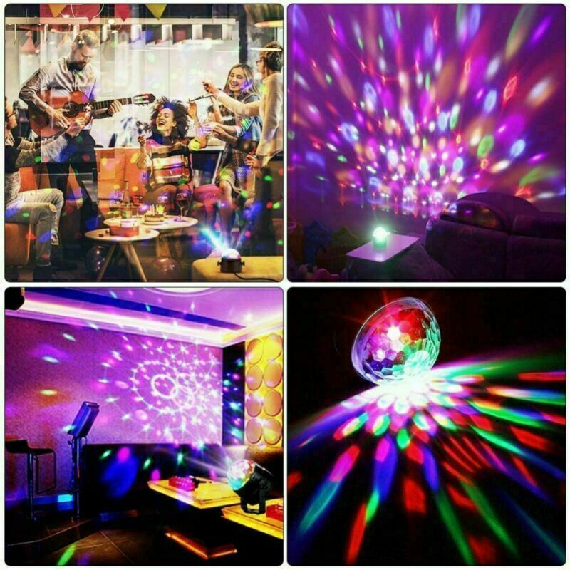 Luces de fiesta de discoteca, luz estroboscópica LED, bola de DJ, bombilla activada por sonido, lámpara de baile, decoración