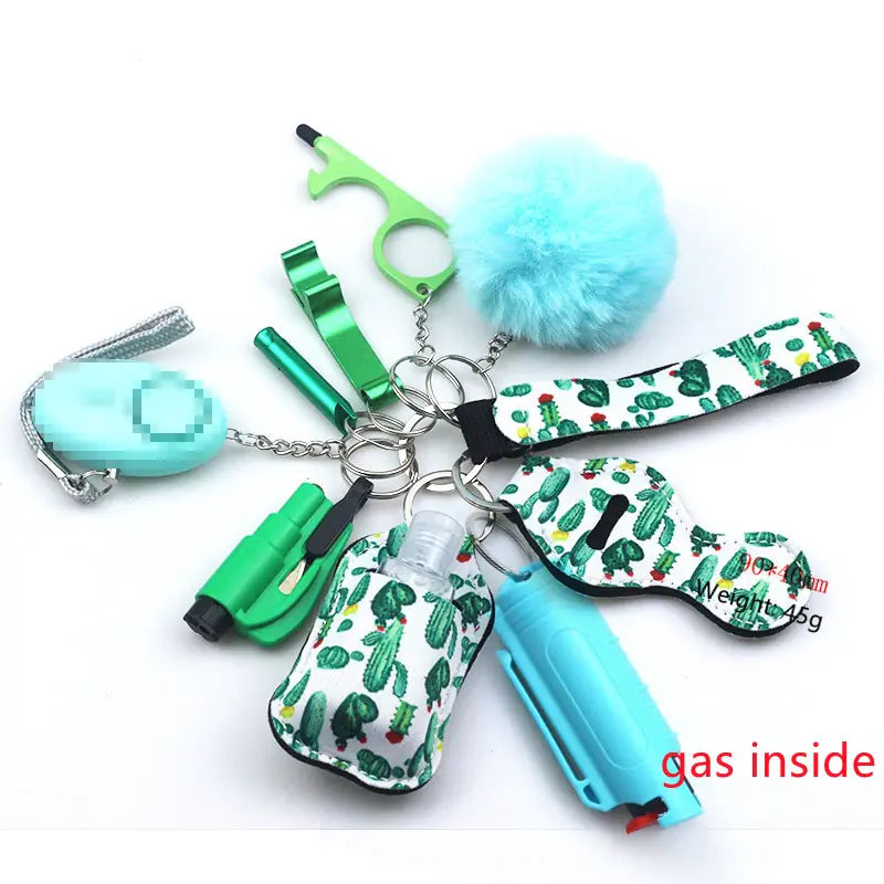 11pcs Self-Defense Keychain Set Multi-Function Keyring