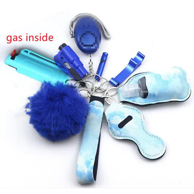 11pcs Self-Defense Keychain Set Multi-Function Keyring