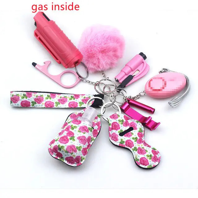 11pcs Self-Defense Keychain Set Multi-Function Keyring