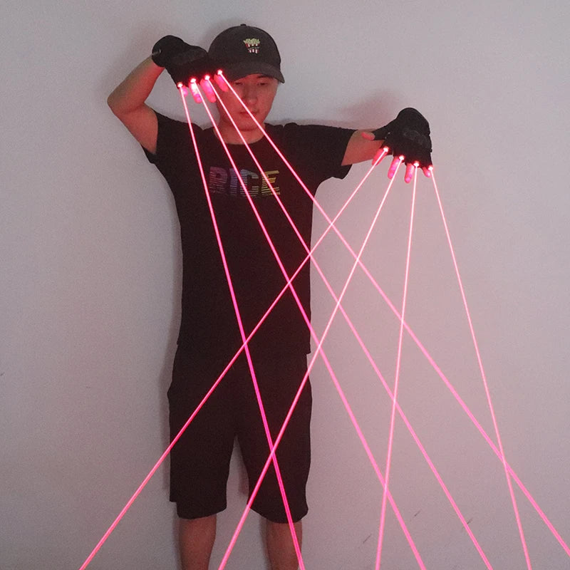 Laser Gloves 650nm Red LED Stage Light Up Festival Props