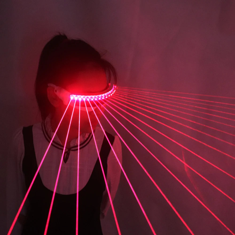 Lunettes de soleil rechargeables à LED à rayons laser pour DJ de soirée rave 