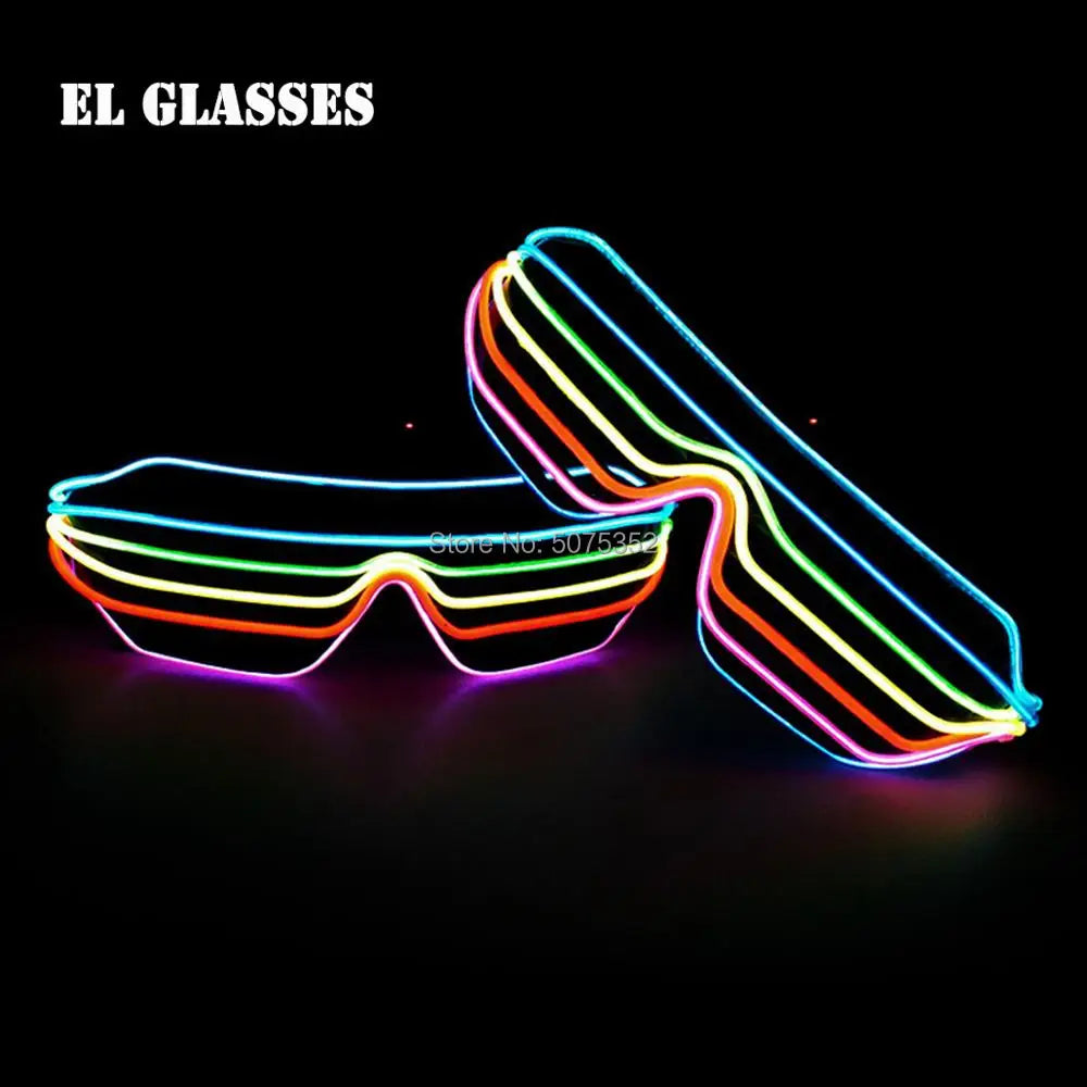 Gafas de sol con obturador brillante para carnaval, gafas de sol con luz LED, gafas de sol para DJ, gafas de neón para accesorios brillantes para discotecas navideñas 