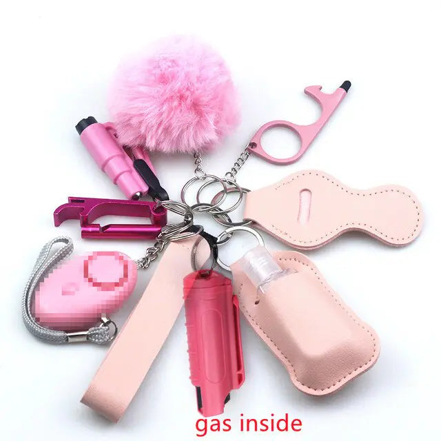 11pcs Self-Defense Keychain Set Multi-Function Keyring