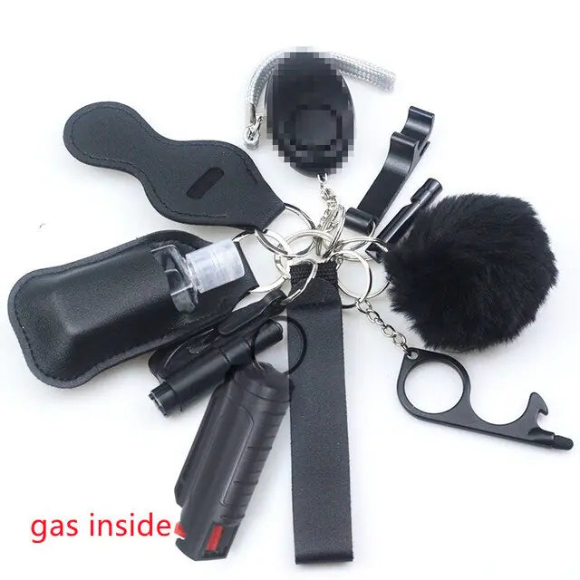 11pcs Self-Defense Keychain Set Multi-Function Keyring