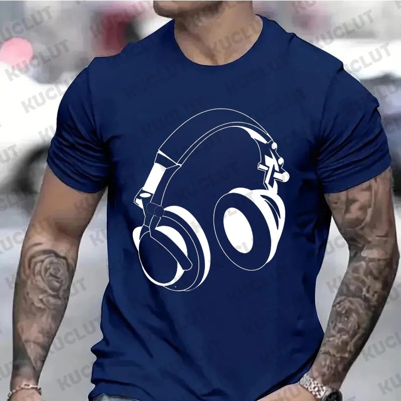 Mens T-Shirt Music DJ Graphic Tee Gift for Husband Clothing