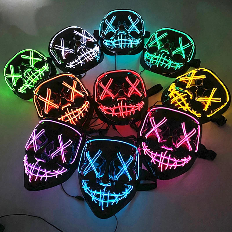 Festival Scary Mask LED Luminous Light Up Costume Prop