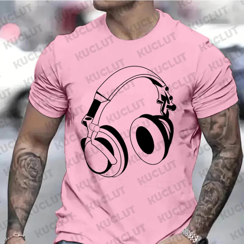 Mens T-Shirt Music DJ Graphic Tee Gift for Husband Clothing