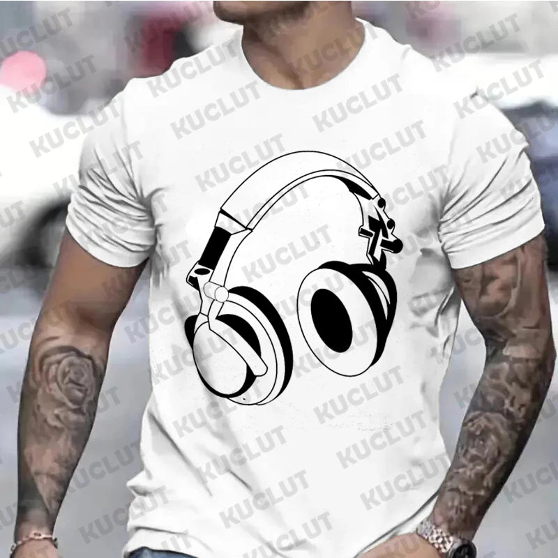 Mens T-Shirt Music DJ Graphic Tee Gift for Husband Clothing