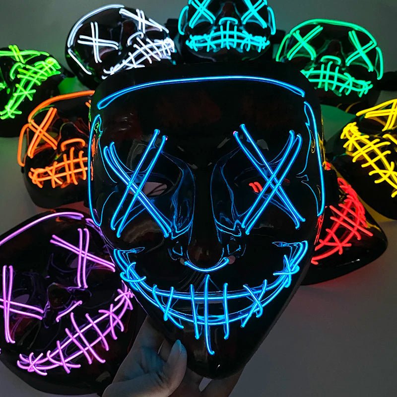 Festival Scary Mask LED Luminous Light Up Costume Prop