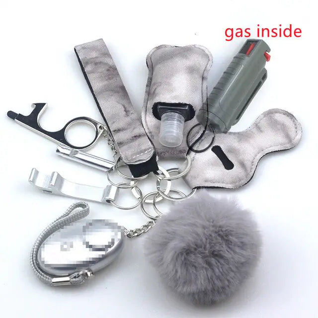 11pcs Self-Defense Keychain Set Multi-Function Keyring