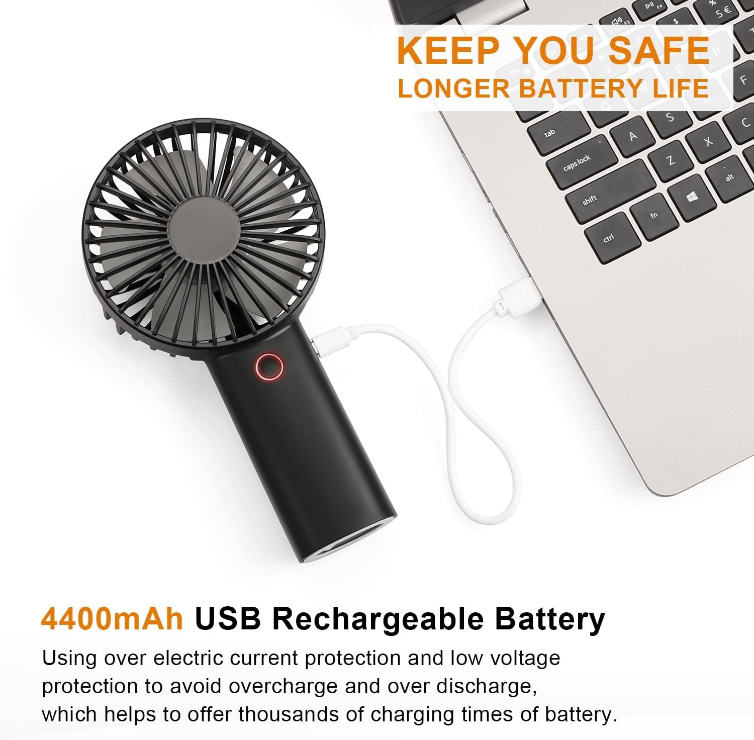 "Rechargeable Handheld Fan with Long Battery Life - Perfect for Outdoor Activities and Summer Gift"