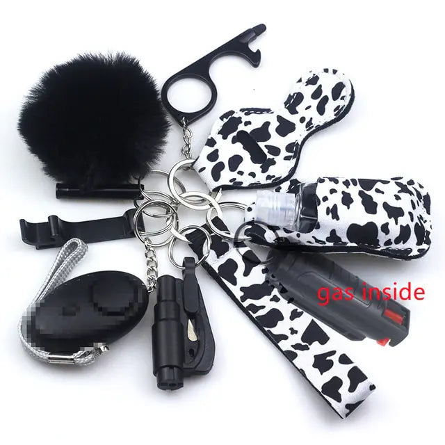 11pcs Self-Defense Keychain Set Multi-Function Keyring